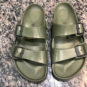 Army green Birkenstocks. Worn once.